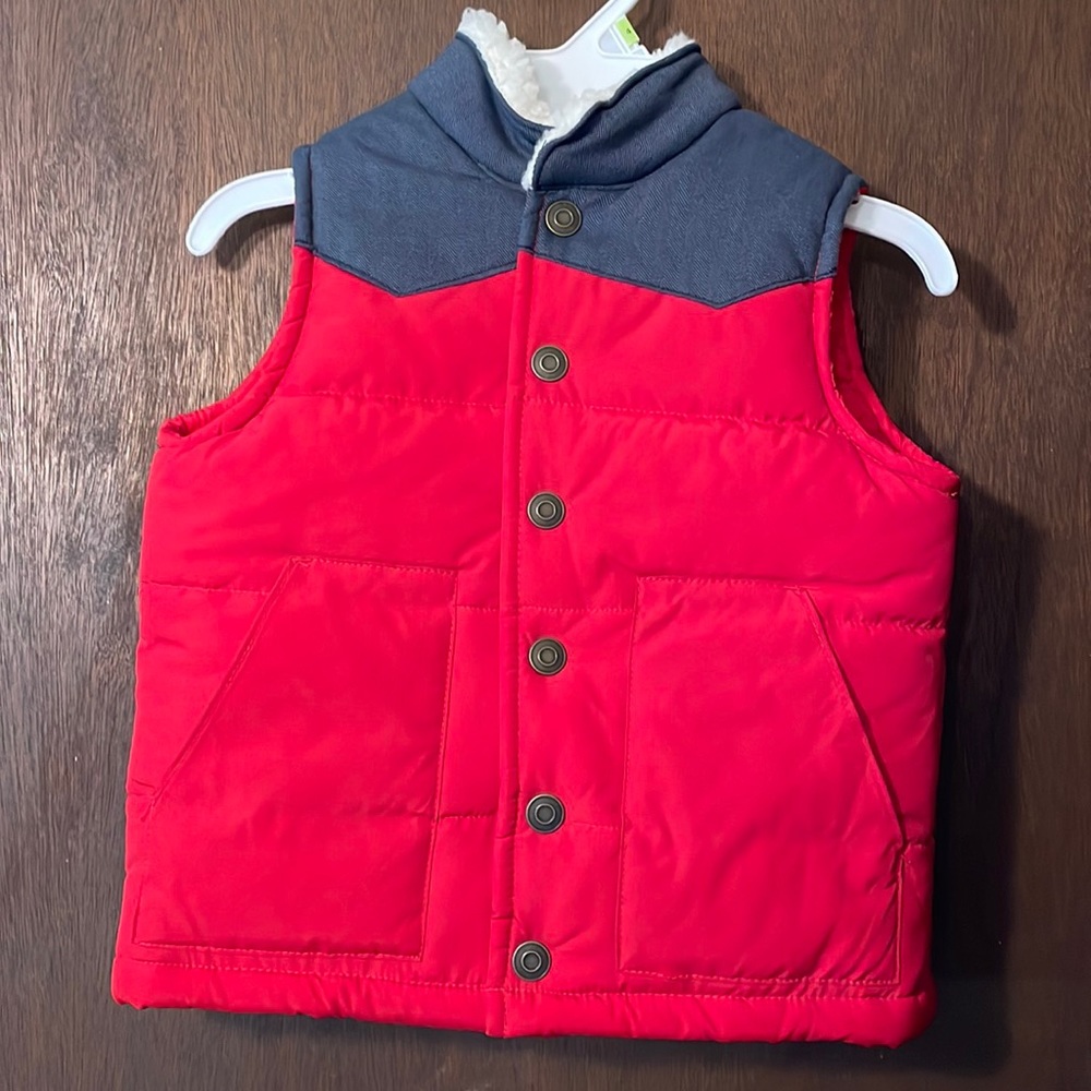 Boys Winter Vest & Buffalo plaid GAP Kids shirt!